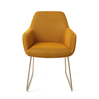 Jesper Home Hiroo Groovy Garam Eetkamerstoel - Slide Gold - KwaliteitWonen.nl
