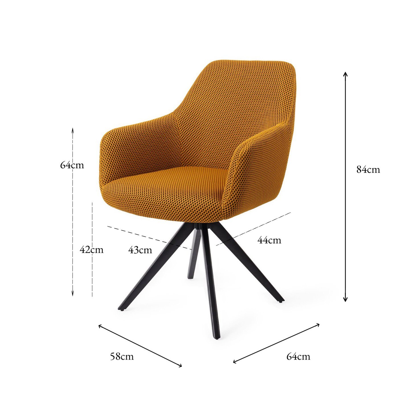 Jesper Home Hiroo Groovy Garam Eetkamerstoel - Turn Black - KwaliteitWonen.nl