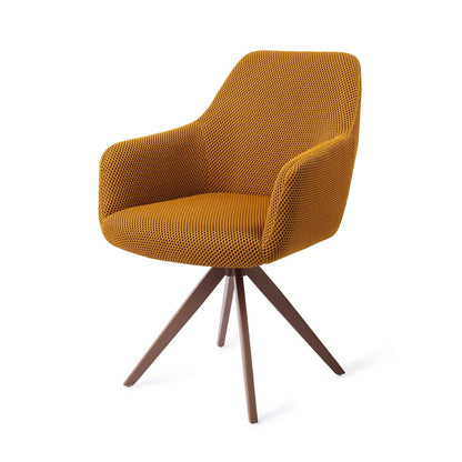 Jesper Home Hiroo Groovy Garam Eetkamerstoel - Turn Brown - KwaliteitWonen.nl