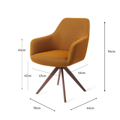 Jesper Home Hiroo Groovy Garam Eetkamerstoel - Turn Brown - KwaliteitWonen.nl