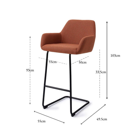 Jesper Home Hiroo Hearth Harmony Barkruk - Arch Black (H) - KwaliteitWonen.nl