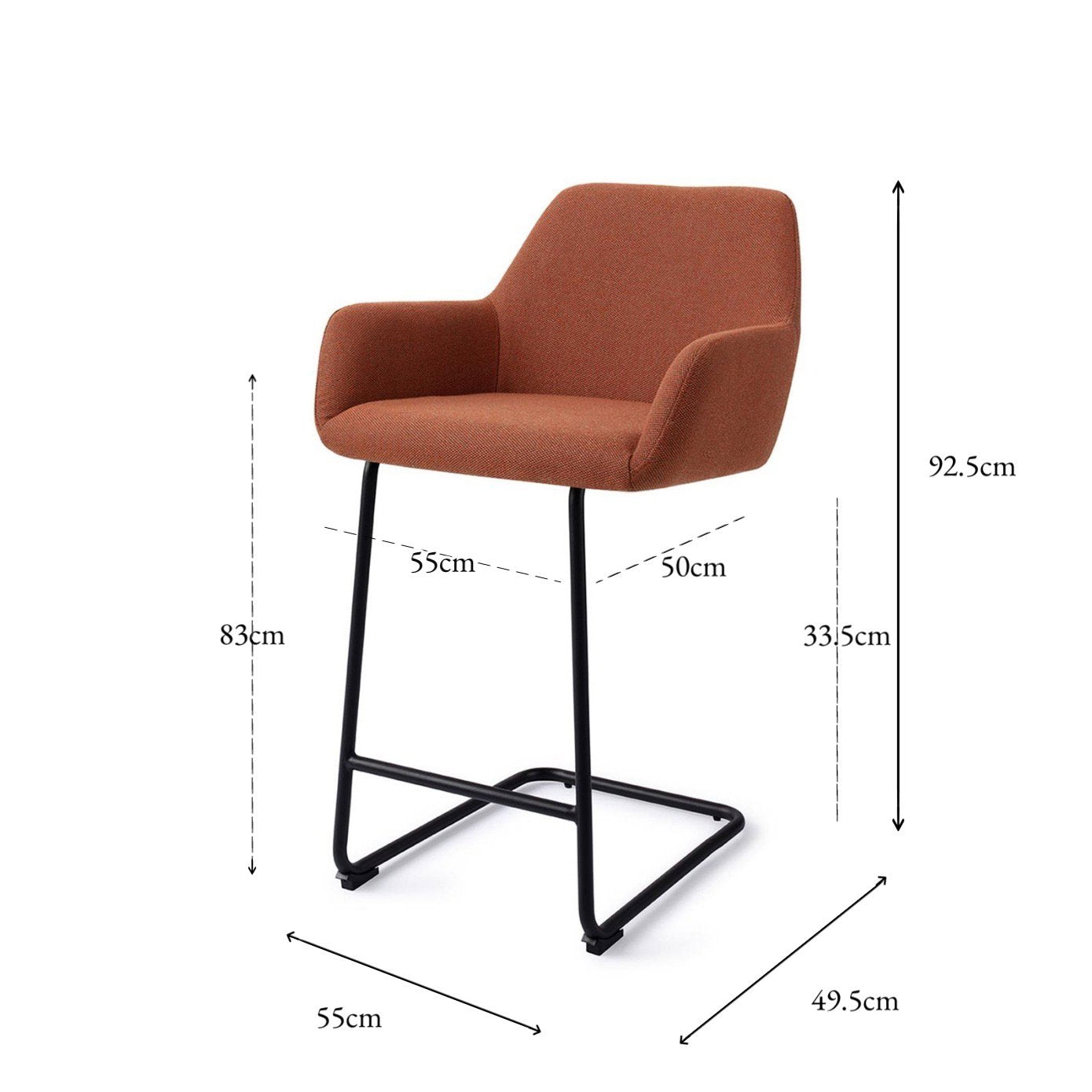 Jesper Home Hiroo Hearth Harmony Barkruk - Arch Black (L) - KwaliteitWonen.nl