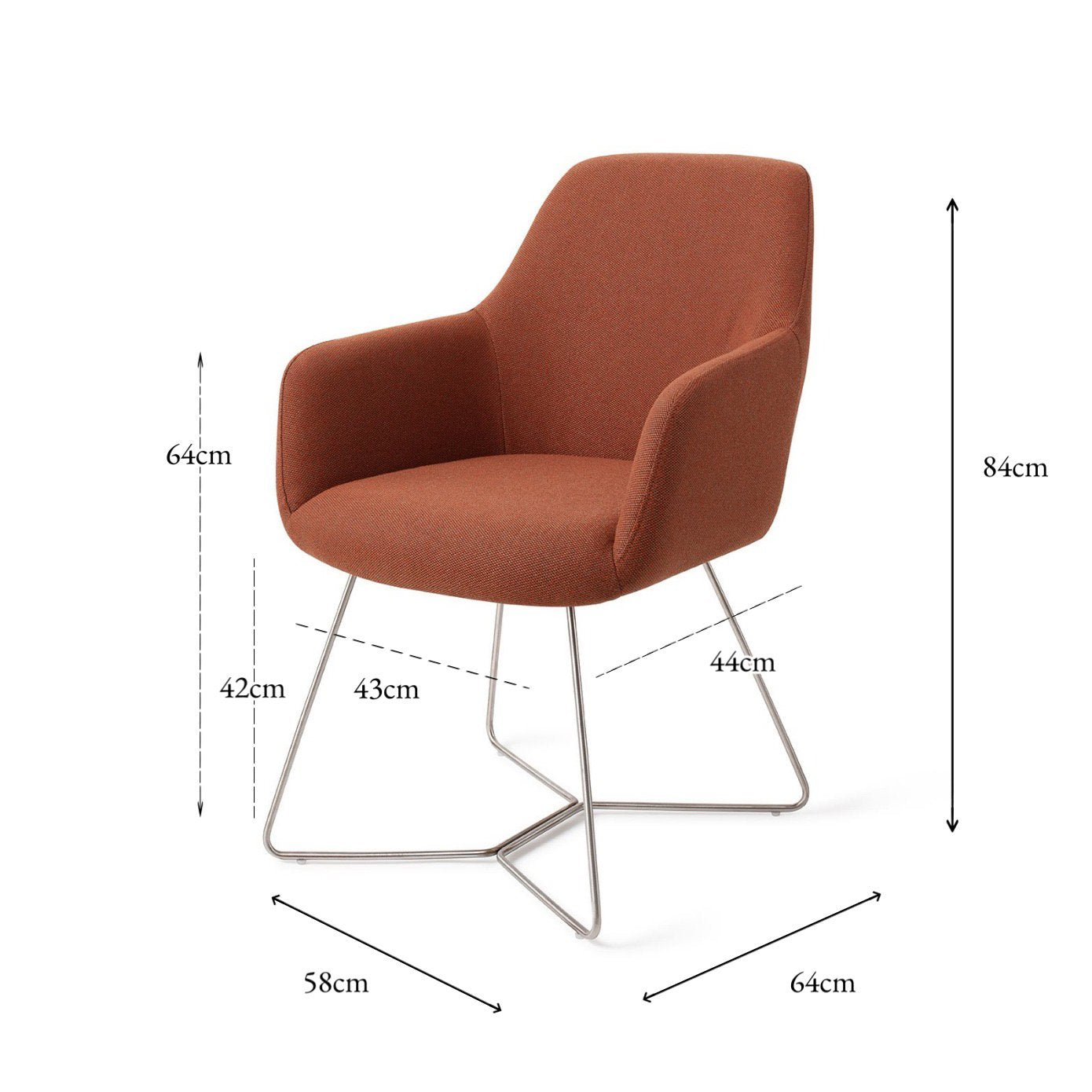 Jesper Home Hiroo Hearth Harmony Eetkamerstoel - Beehive Steel - KwaliteitWonen.nl