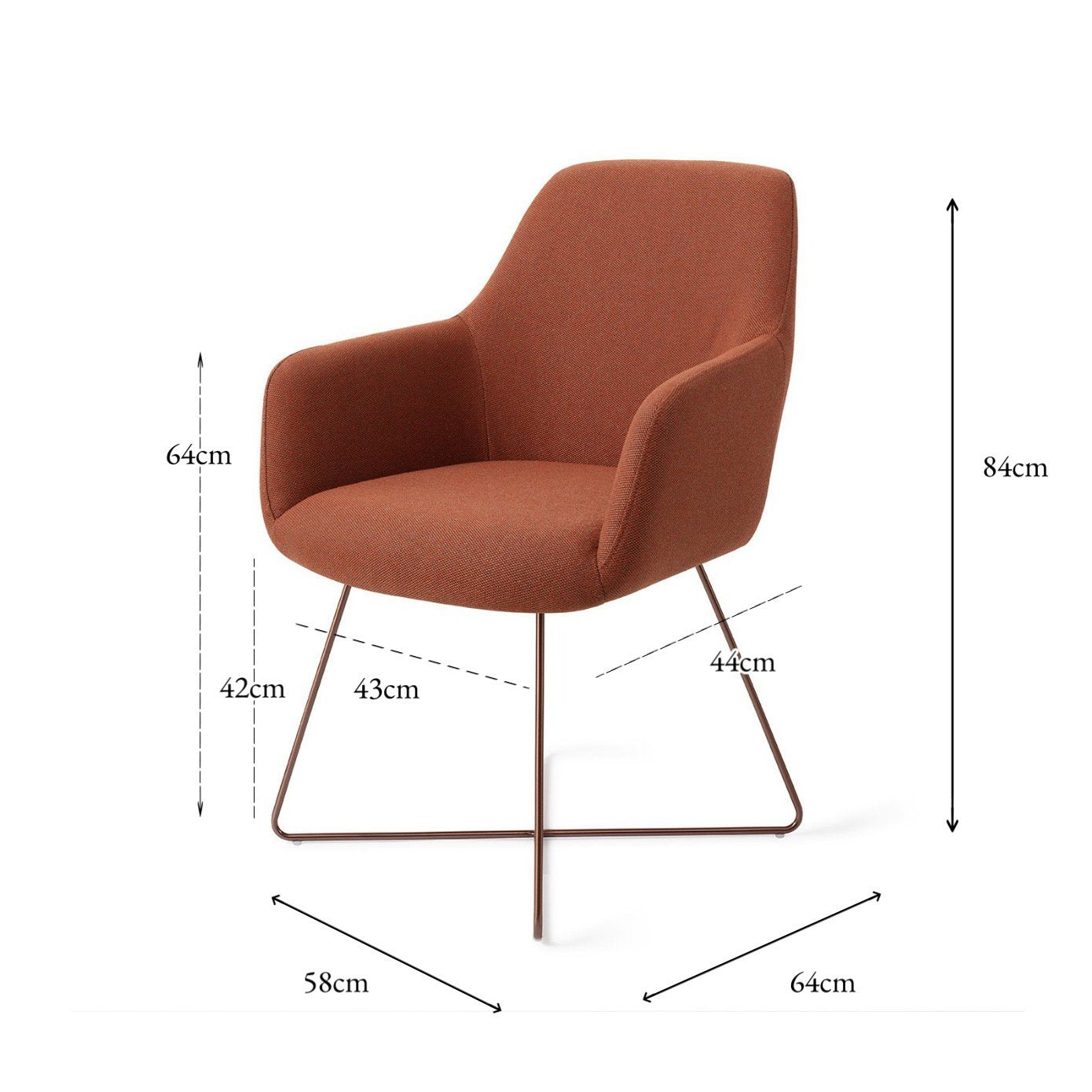 Jesper Home Hiroo Hearth Harmony Eetkamerstoel - Cross Rose - KwaliteitWonen.nl