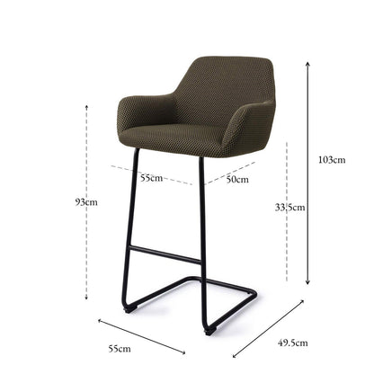 Jesper Home Hiroo Jungle Jewel Barkruk - Arch Black (H) - KwaliteitWonen.nl