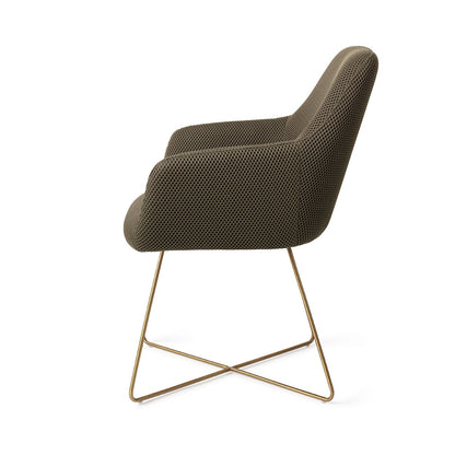 Jesper Home Hiroo Jungle Jewel Eetkamerstoel - Cross Gold - KwaliteitWonen.nl