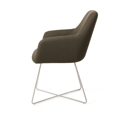 Jesper Home Hiroo Jungle Jewel Eetkamerstoel - Cross Steel - KwaliteitWonen.nl