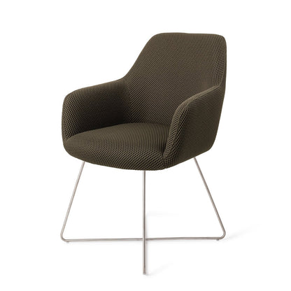 Jesper Home Hiroo Jungle Jewel Eetkamerstoel - Cross Steel - KwaliteitWonen.nl
