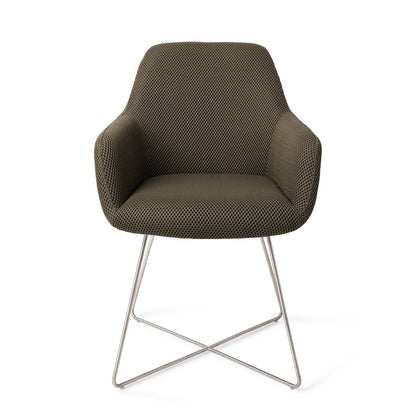 Jesper Home Hiroo Jungle Jewel Eetkamerstoel - Cross Steel - KwaliteitWonen.nl