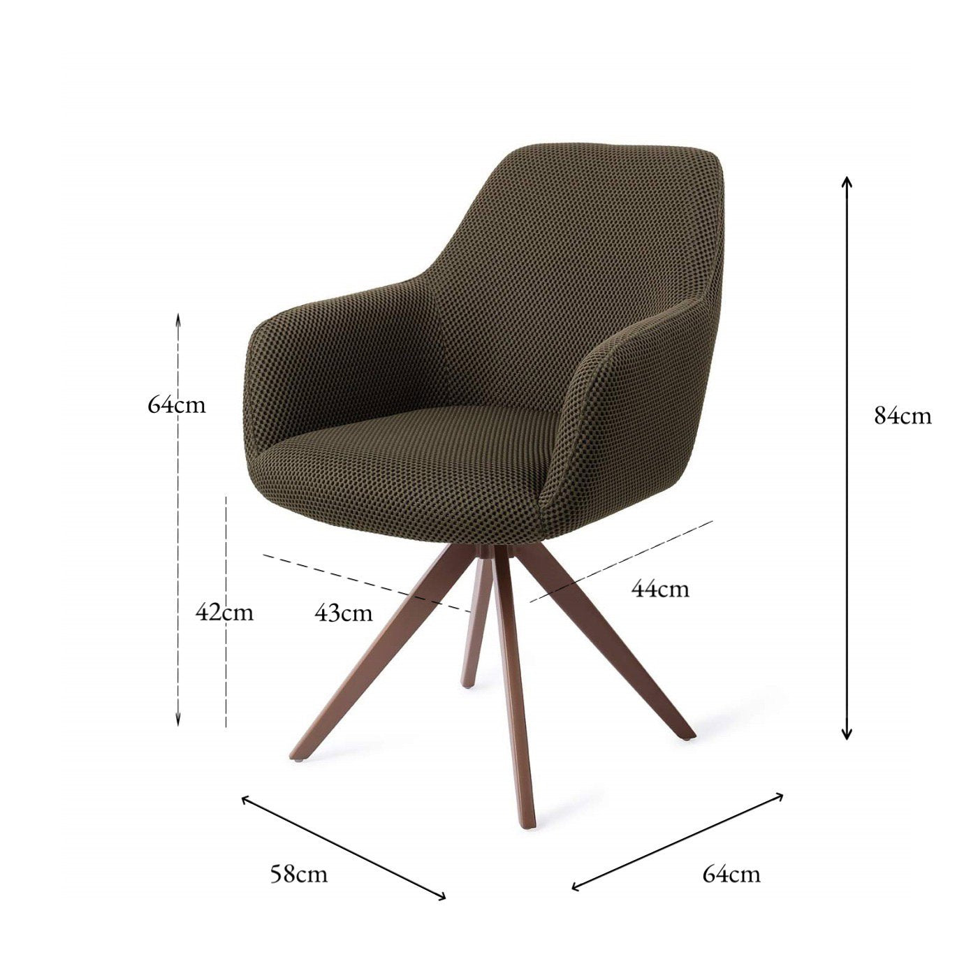 Jesper Home Hiroo Jungle Jewel Eetkamerstoel - Turn Brown - KwaliteitWonen.nl