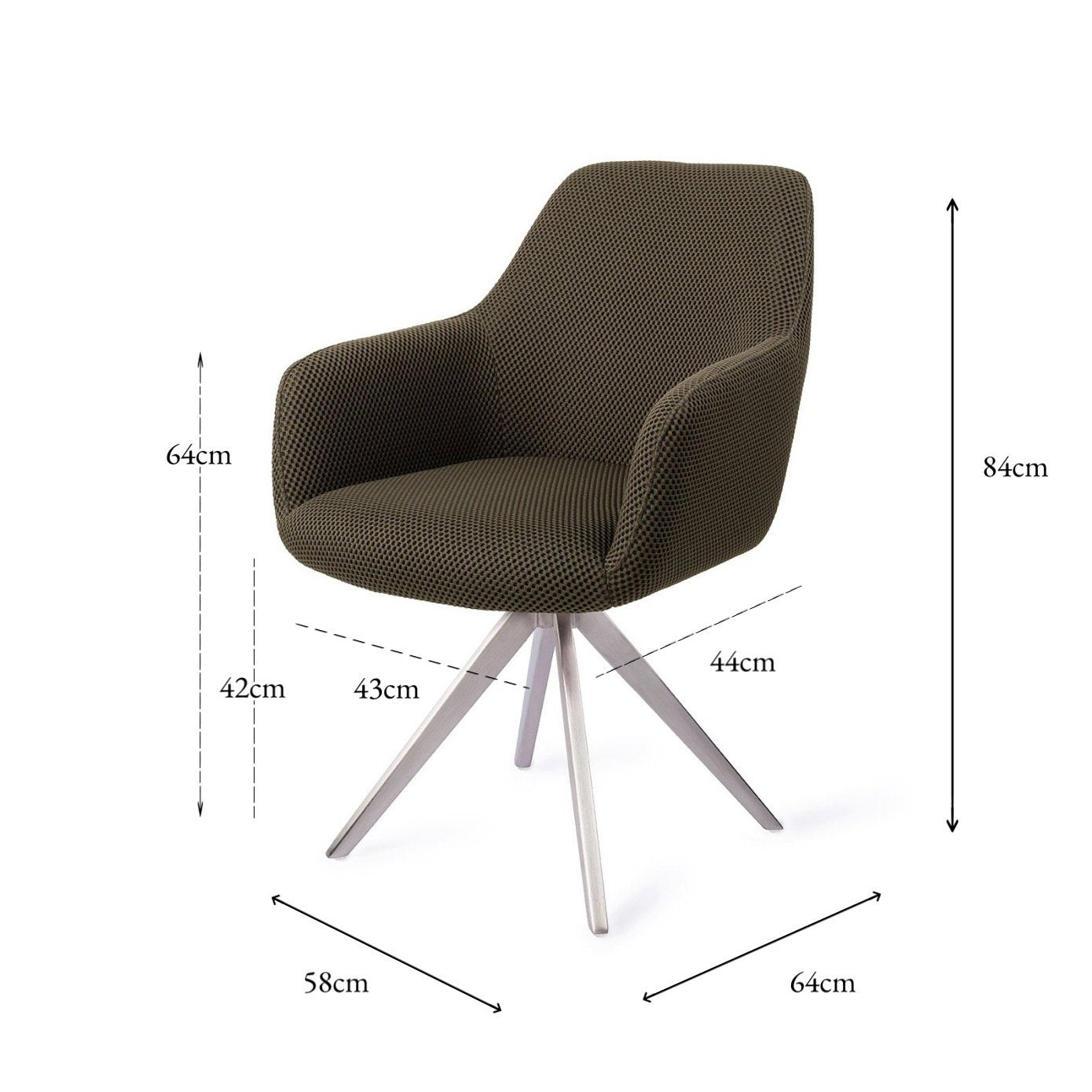 Jesper Home Hiroo Jungle Jewel Eetkamerstoel - Turn Steel - KwaliteitWonen.nl