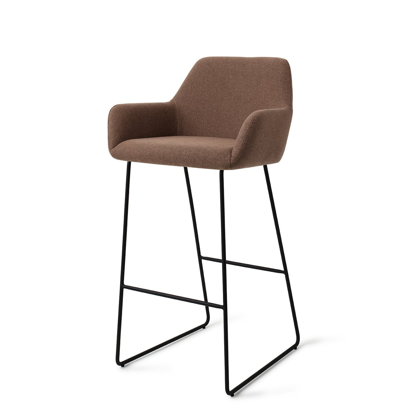 Jesper Home Hiroo Rustic Rye Barkruk - Slide Black (H) - KwaliteitWonen.nl