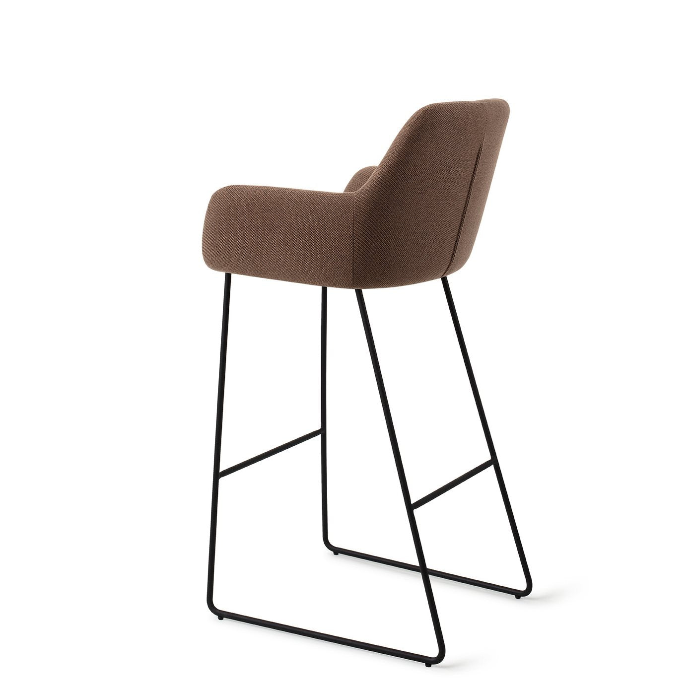 Jesper Home Hiroo Rustic Rye Barkruk - Slide Black (H) - KwaliteitWonen.nl