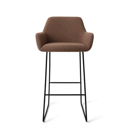 Jesper Home Hiroo Rustic Rye Barkruk - Slide Black (H) - KwaliteitWonen.nl