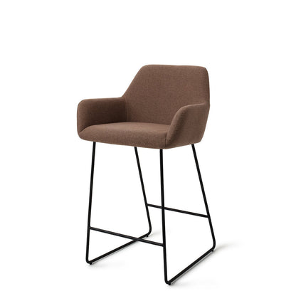Jesper Home Hiroo Rustic Rye Barkruk - Slide Black (L) - KwaliteitWonen.nl
