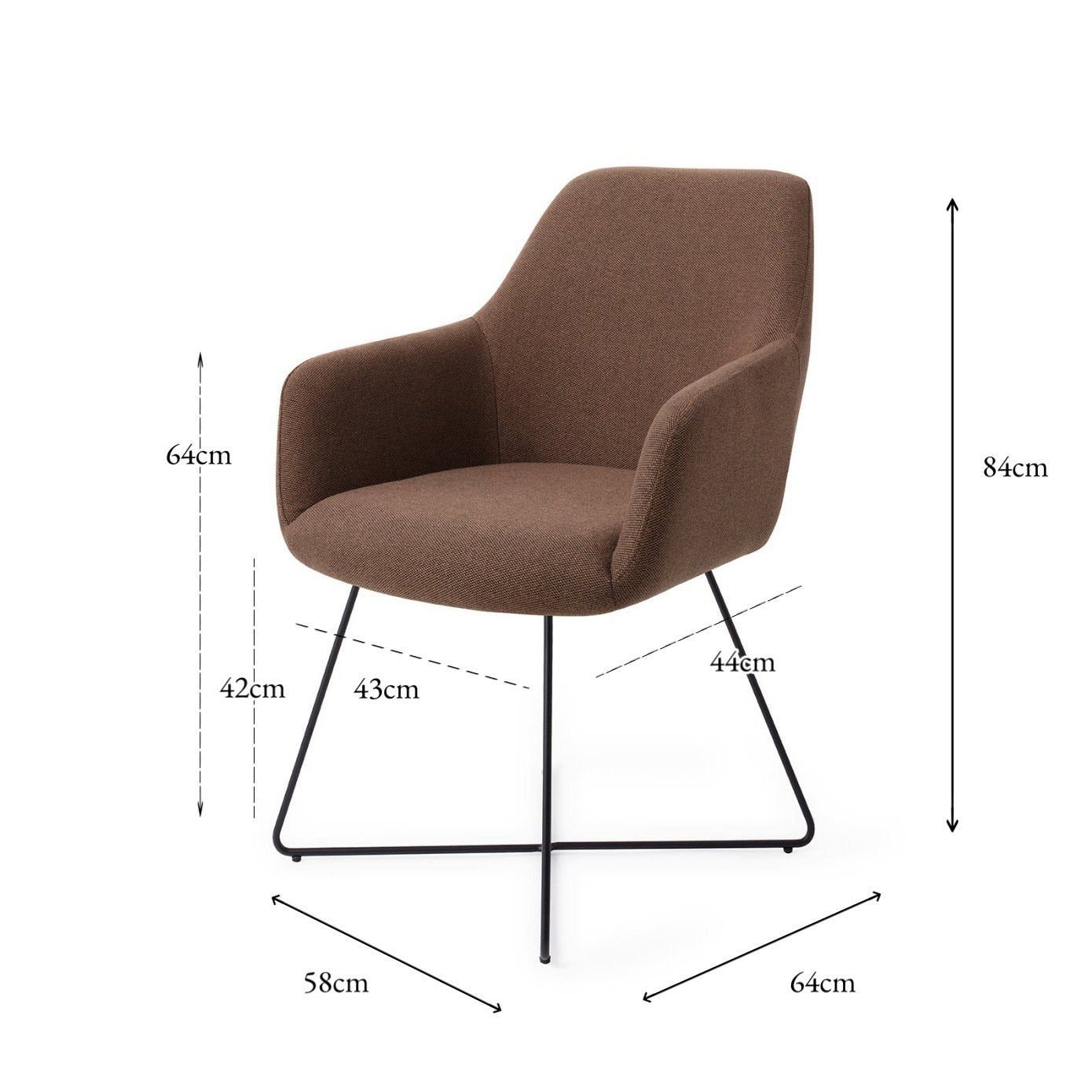 Jesper Home Hiroo Rustic Rye Eetkamerstoel - Cross Black - KwaliteitWonen.nl