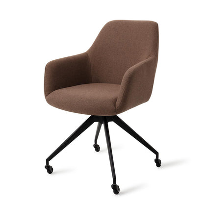 Jesper Home Hiroo Rustic Rye Eetkamerstoel - Glide Black - KwaliteitWonen.nl