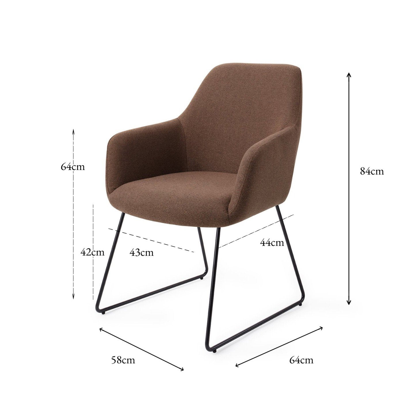 Jesper Home Hiroo Rustic Rye Eetkamerstoel - Slide Black - KwaliteitWonen.nl