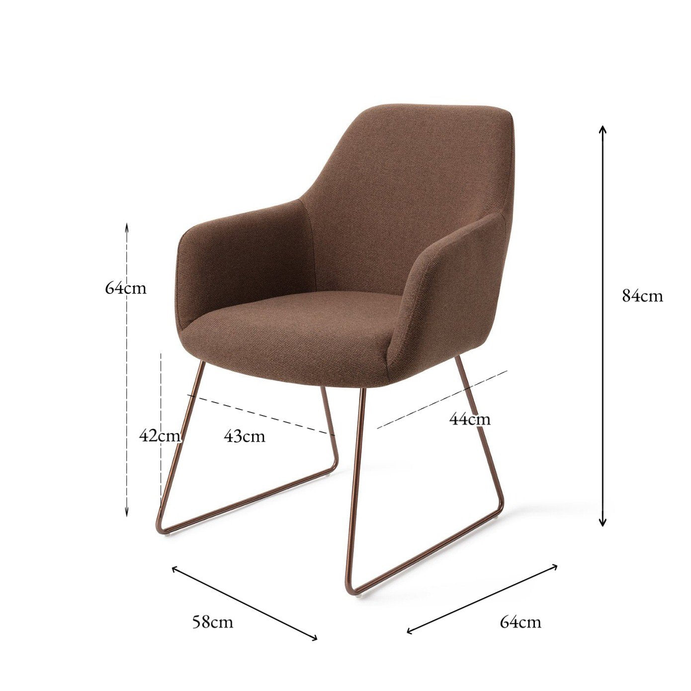 Jesper Home Hiroo Rustic Rye Eetkamerstoel - Slide Rose - KwaliteitWonen.nl