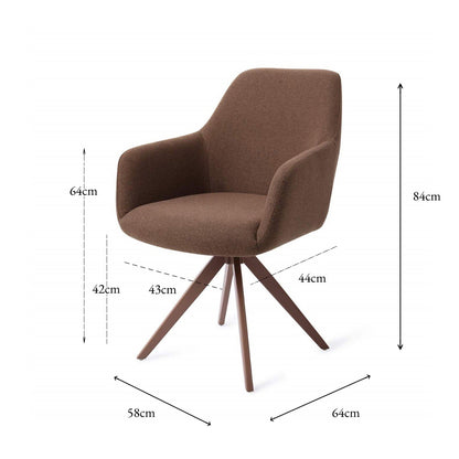 Jesper Home Hiroo Rustic Rye Eetkamerstoel - Turn Brown - KwaliteitWonen.nl