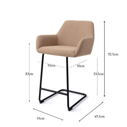Jesper Home Hiroo Whisper Wheat Barkruk - Arch Black (L) - KwaliteitWonen.nl