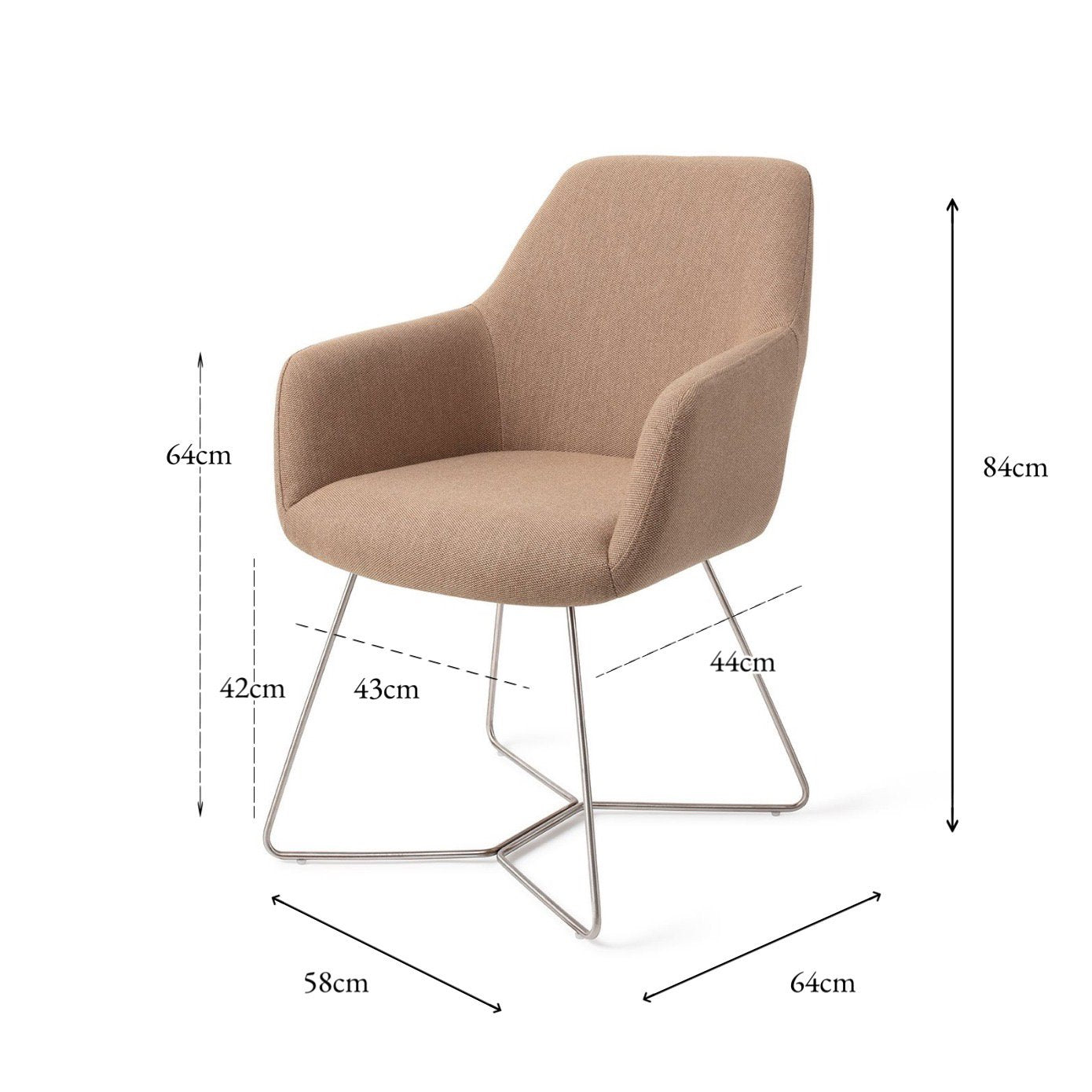 Jesper Home Hiroo Whisper Wheat Eetkamerstoel - Beehive Steel - KwaliteitWonen.nl