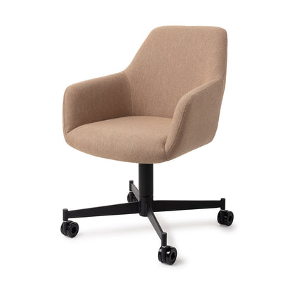Jesper Home Hiroo Whisper Wheat Eetkamerstoel - Caster Black - KwaliteitWonen.nl