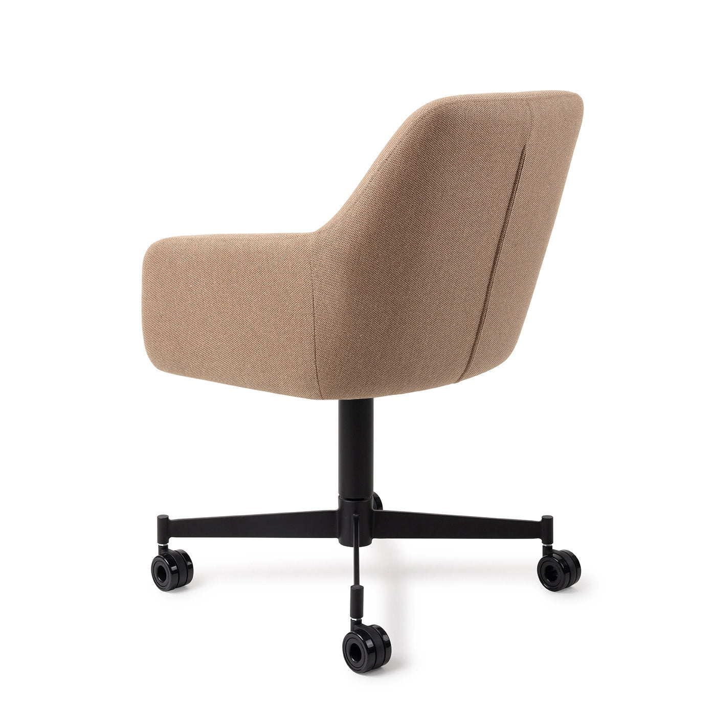Jesper Home Hiroo Whisper Wheat Eetkamerstoel - Caster Black - KwaliteitWonen.nl