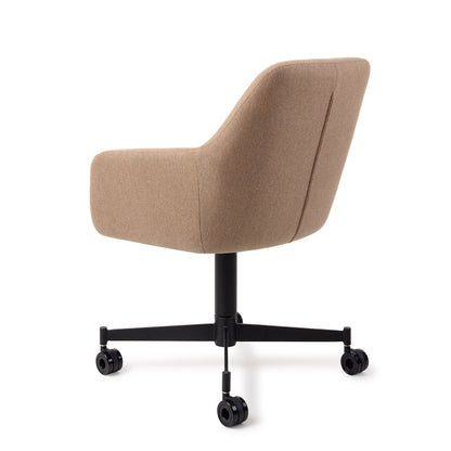 Jesper Home Hiroo Whisper Wheat Eetkamerstoel - Caster Black - KwaliteitWonen.nl