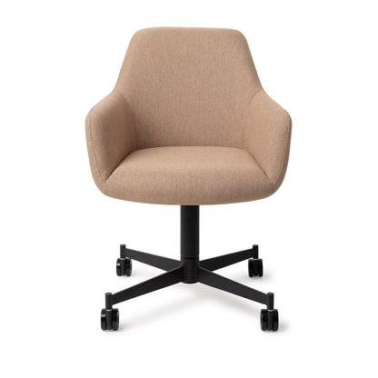 Jesper Home Hiroo Whisper Wheat Eetkamerstoel - Caster Black - KwaliteitWonen.nl