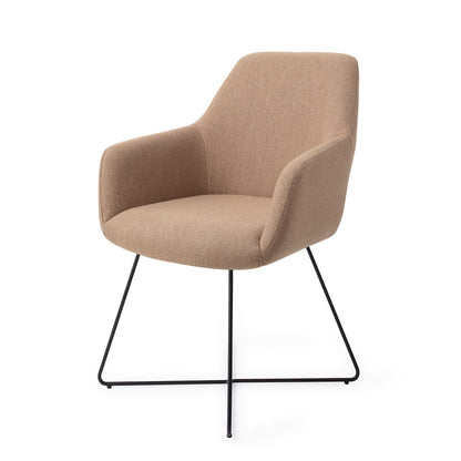 Jesper Home Hiroo Whisper Wheat Eetkamerstoel - Cross Black - KwaliteitWonen.nl