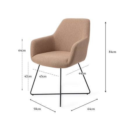 Jesper Home Hiroo Whisper Wheat Eetkamerstoel - Cross Black - KwaliteitWonen.nl