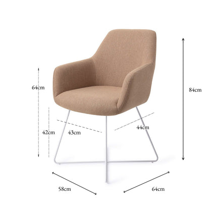 Jesper Home Hiroo Whisper Wheat Eetkamerstoel - Cross White - KwaliteitWonen.nl