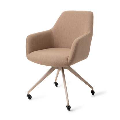 Jesper Home Hiroo Whisper Wheat Eetkamerstoel - Glide Beige - KwaliteitWonen.nl