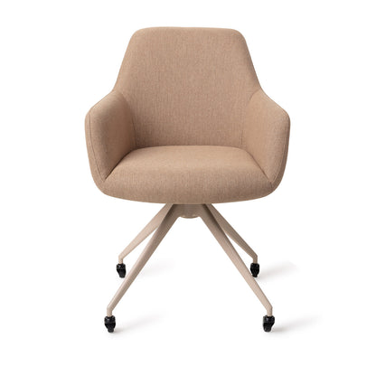 Jesper Home Hiroo Whisper Wheat Eetkamerstoel - Glide Beige - KwaliteitWonen.nl