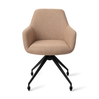 Jesper Home Hiroo Whisper Wheat Eetkamerstoel - Glide Black - KwaliteitWonen.nl