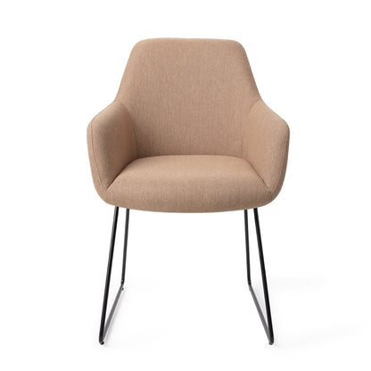 Jesper Home Hiroo Whisper Wheat Eetkamerstoel - Slide Black - KwaliteitWonen.nl