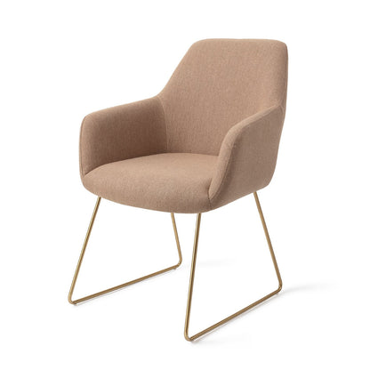 Jesper Home Hiroo Whisper Wheat Eetkamerstoel - Slide Gold - KwaliteitWonen.nl