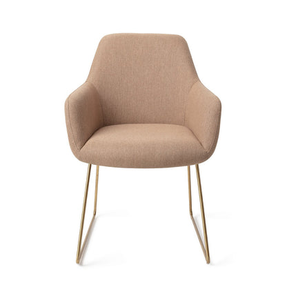Jesper Home Hiroo Whisper Wheat Eetkamerstoel - Slide Gold - KwaliteitWonen.nl