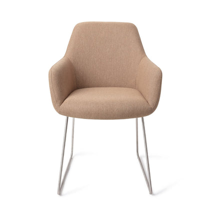 Jesper Home Hiroo Whisper Wheat Eetkamerstoel - Slide Steel - KwaliteitWonen.nl