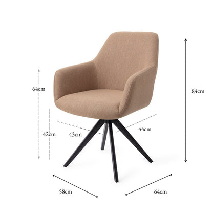 Jesper Home Hiroo Whisper Wheat Eetkamerstoel - Turn Black - KwaliteitWonen.nl