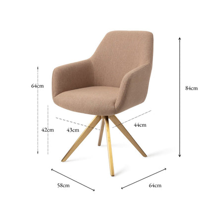 Jesper Home Hiroo Whisper Wheat Eetkamerstoel - Turn Gold - KwaliteitWonen.nl