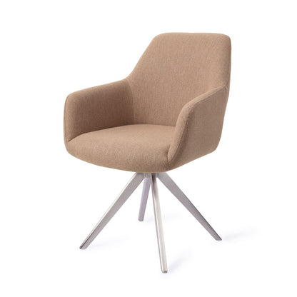 Jesper Home Hiroo Whisper Wheat Eetkamerstoel - Turn Steel - KwaliteitWonen.nl