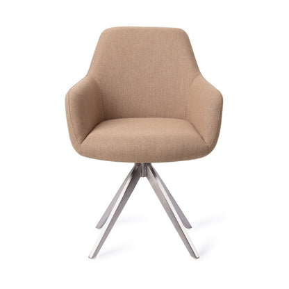 Jesper Home Hiroo Whisper Wheat Eetkamerstoel - Turn Steel - KwaliteitWonen.nl