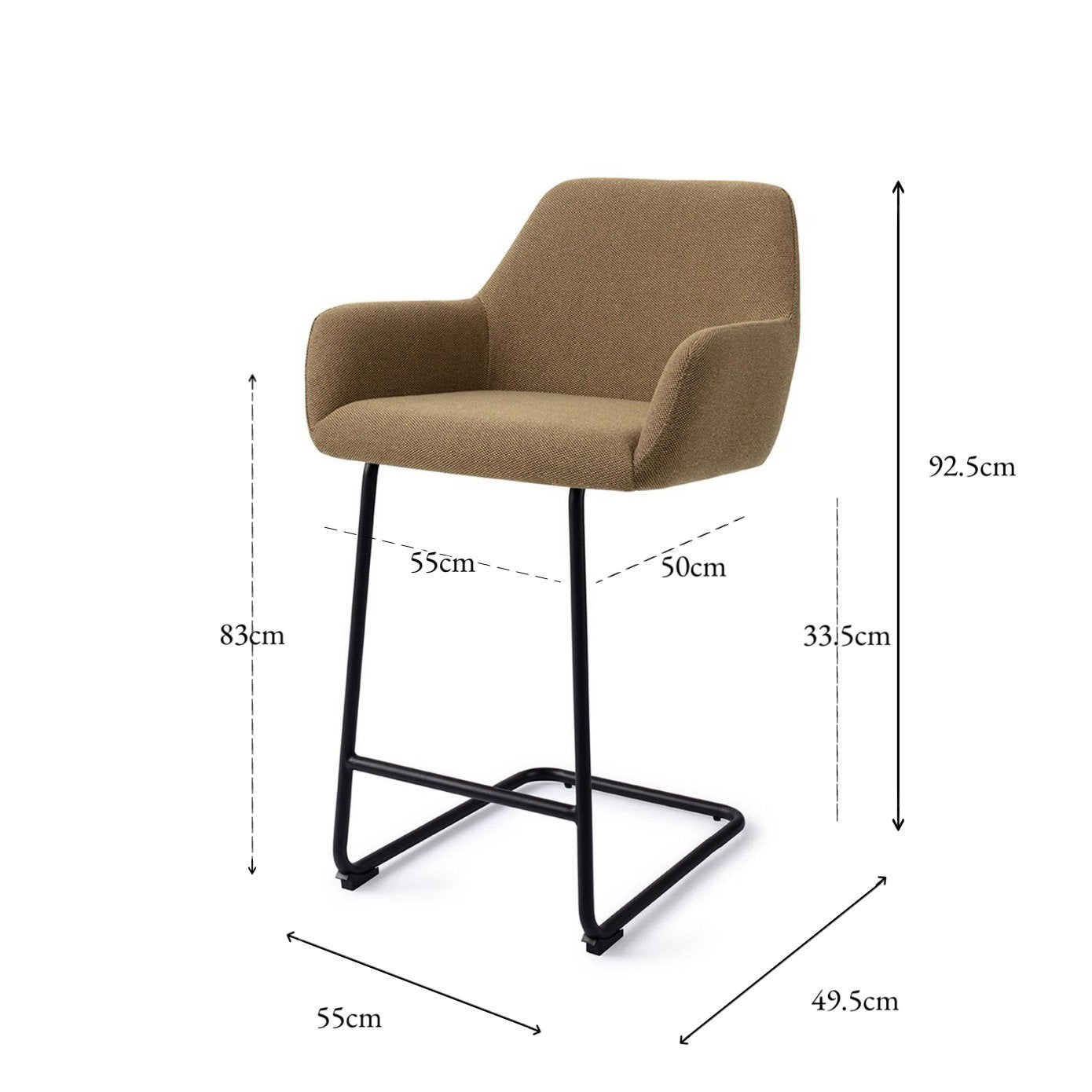 Jesper Home Hiroo Willow Barkruk - Arch Black (L) - KwaliteitWonen.nl