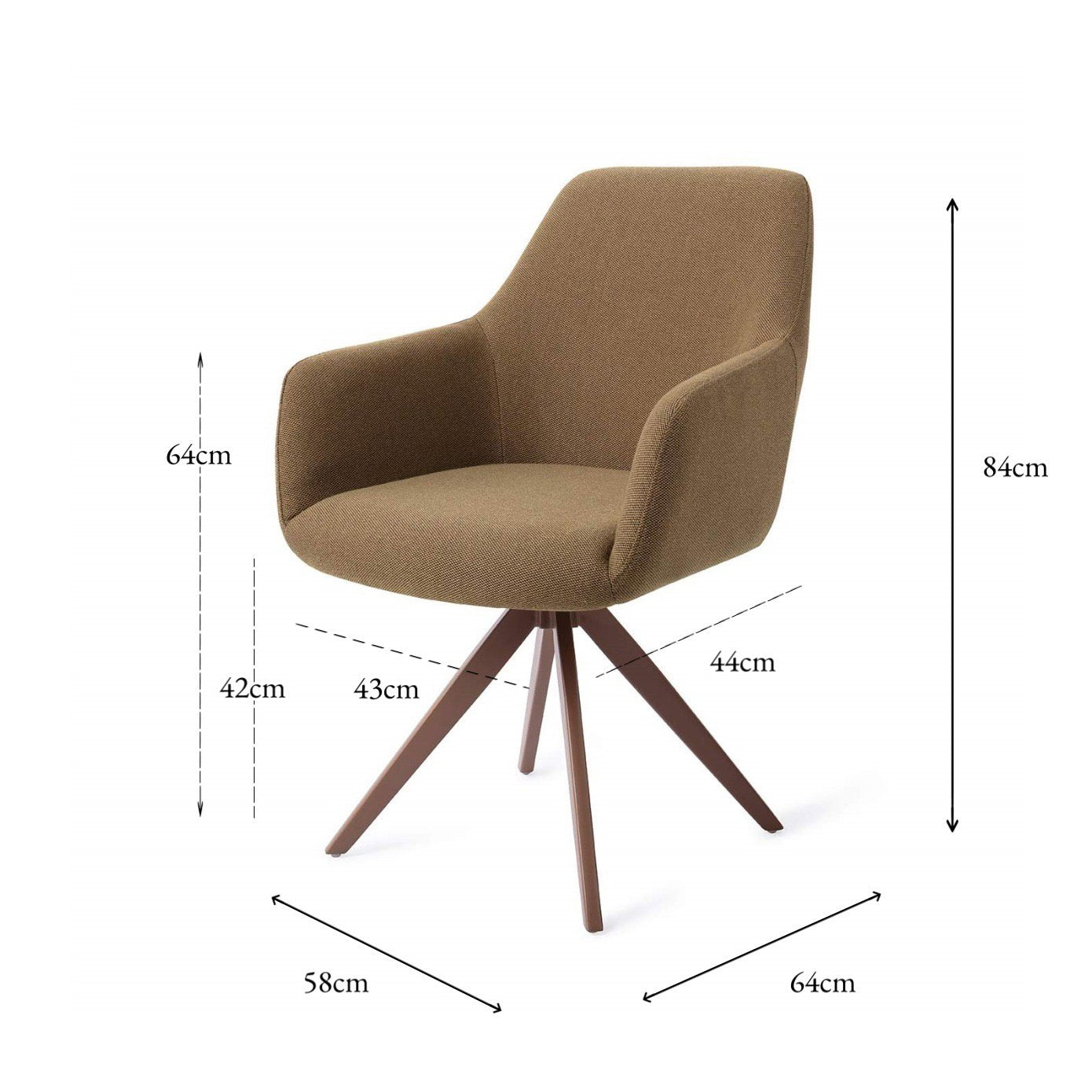 Jesper Home Hiroo Willow Eetkamerstoel - Turn Brown - KwaliteitWonen.nl