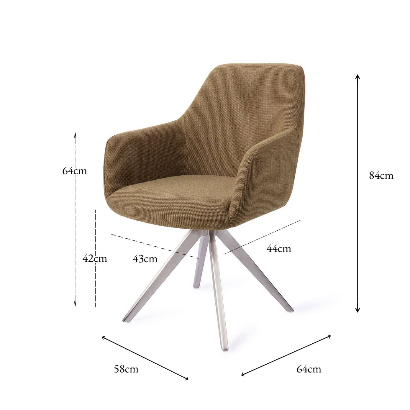 Jesper Home Hiroo Willow Eetkamerstoel - Turn Steel - KwaliteitWonen.nl
