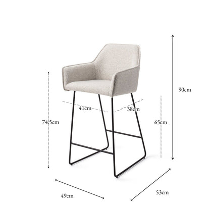 Jesper Home Hofu Checkers Charm Barkruk - Slide Black (L) - KwaliteitWonen.nl