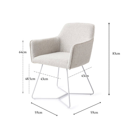 Jesper Home Hofu Checkers Charm Eetkamerstoel - Beehive White - KwaliteitWonen.nl