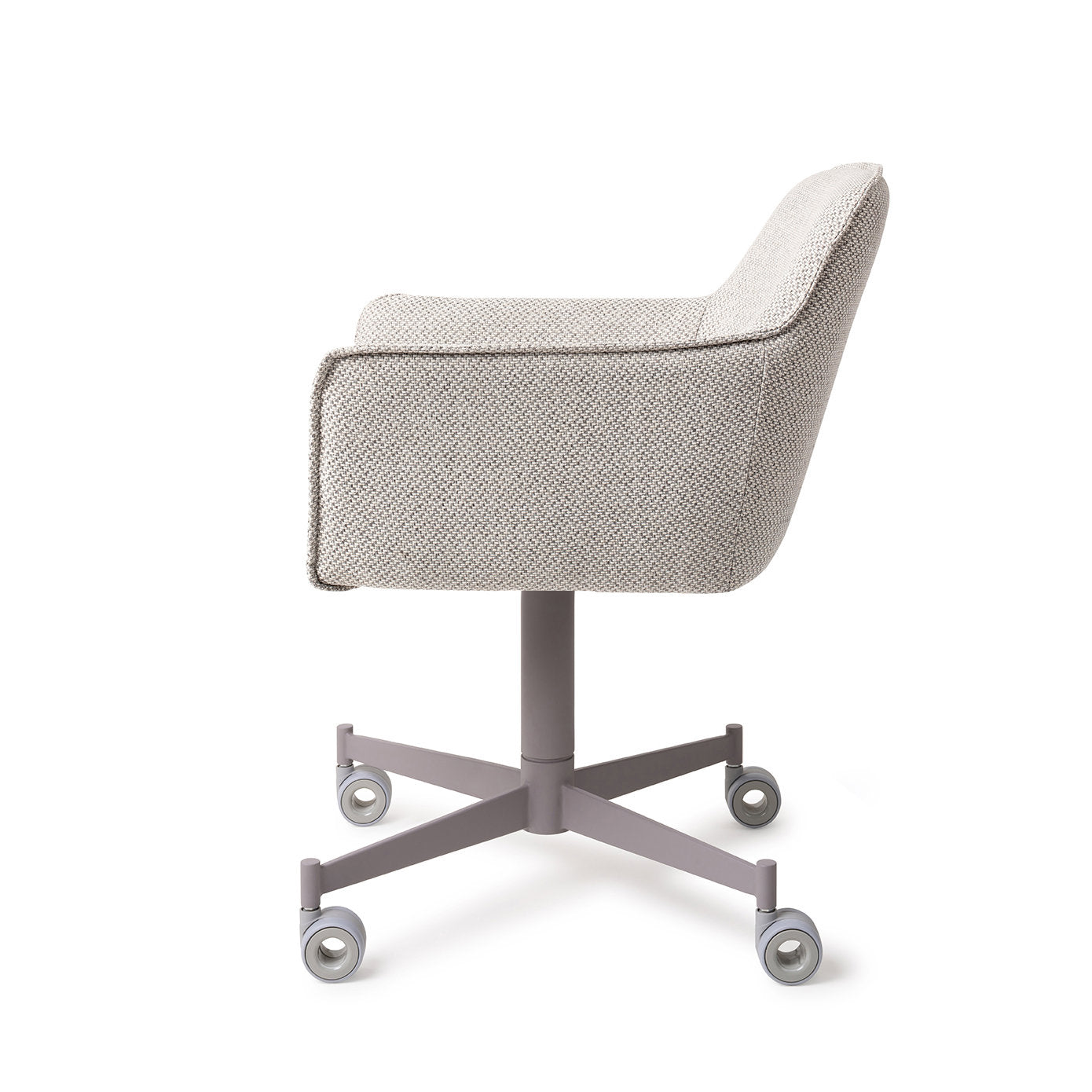 Jesper Home Hofu Checkers Charm Eetkamerstoel - Caster Grey - KwaliteitWonen.nl